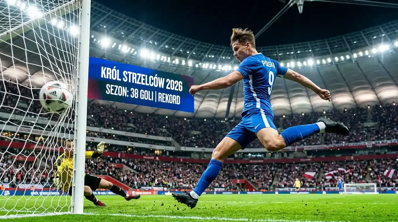 Napastnik uderza piłkę na bramkę w meczu Mundialu 2026
