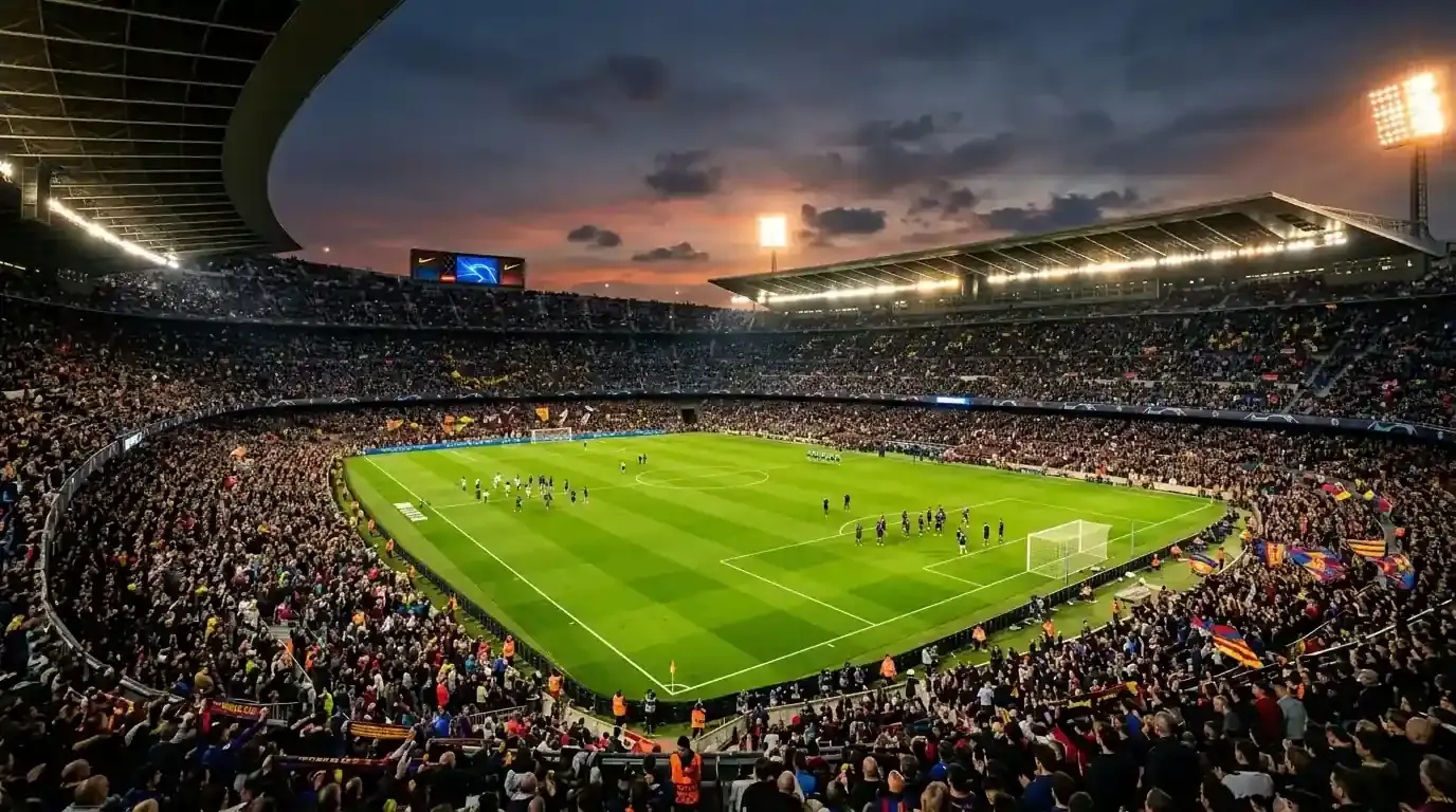 Stadion w światłach reflektorów przed wieczornymi meczami Mundialu 2026