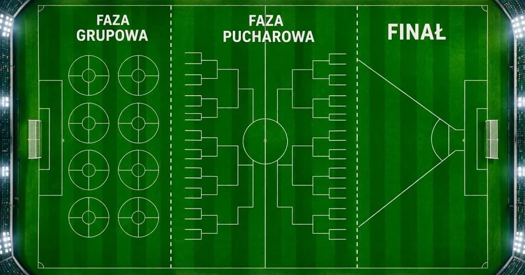 Schemat faz turnieju Mundial 2026 — faza grupowa, Runda 32, faza pucharowa i finał